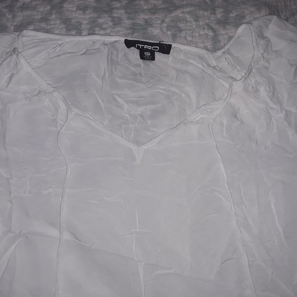 Ladies ITRO Sheer White with Green Accent and Tie - Picture 2 of 6